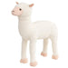 White plush toy llama on a white background