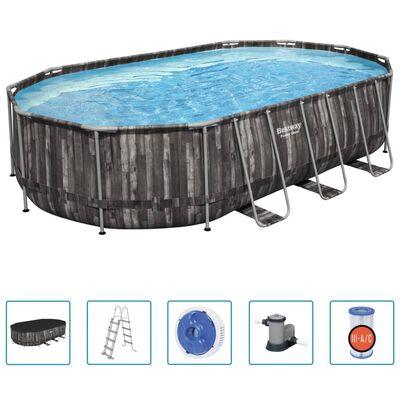 Power Steel Swimming Pool Set - Oval (488 x 305 x 107cm) - Little and Giant Explorers Bestway