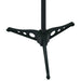 Black tripod stand base with three legs and circular cutouts on white background