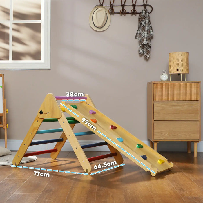 Indoor Climbing Frame for Toddlers | Adjustable Pikler Triangle Set - Little and Giant Explorers AIYAPLAY