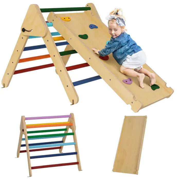Indoor Climbing Frame for Toddlers | Adjustable Pikler Triangle Set - Little and Giant Explorers AIYAPLAY