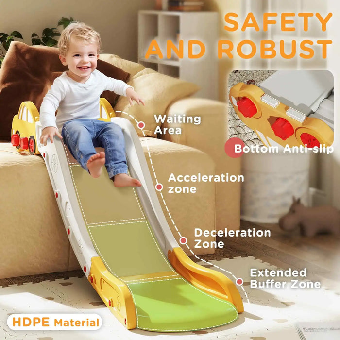 Kids Slide for Bed Yellow | Compact Storage with Buffer Zone - Little and Giant Explorers AIYAPLAY