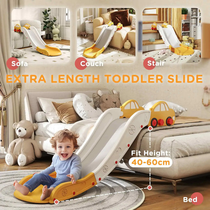 Kids Slide for Bed Yellow | Compact Storage with Buffer Zone - Little and Giant Explorers AIYAPLAY
