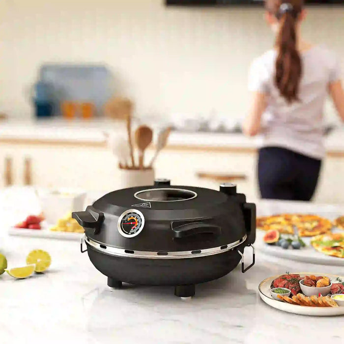 Indoor Pizza Oven | Black Steel and Stainless Steel - Little and Giant Explorers HOMCOM