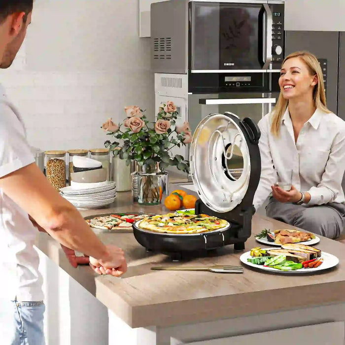 Indoor Pizza Oven | Black Steel and Stainless Steel - Little and Giant Explorers HOMCOM