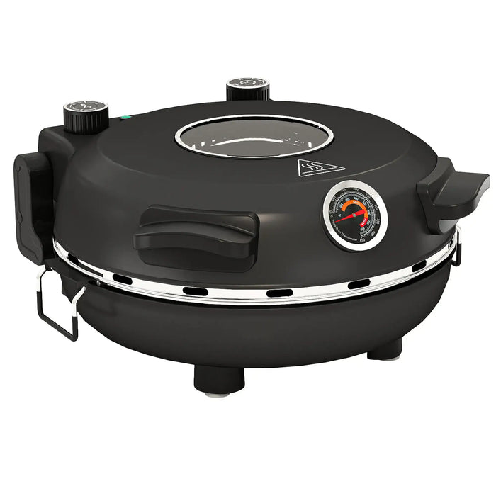 Indoor Pizza Oven | Black Steel and Stainless Steel - Little and Giant Explorers HOMCOM