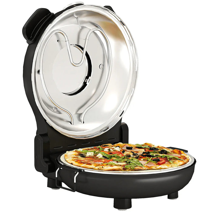 Indoor Pizza Oven | Black Steel and Stainless Steel - Little and Giant Explorers HOMCOM