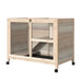 Indoor Rabbit Hutch – Natural | Two-Tier Wooden Cage with Transparent Front PAWHUT - Little and Giant Explorers PawHut