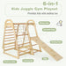 6-in-1 Kids Juggle Gym Playset with climbing ladder, monkey bars, and slide on a white background.