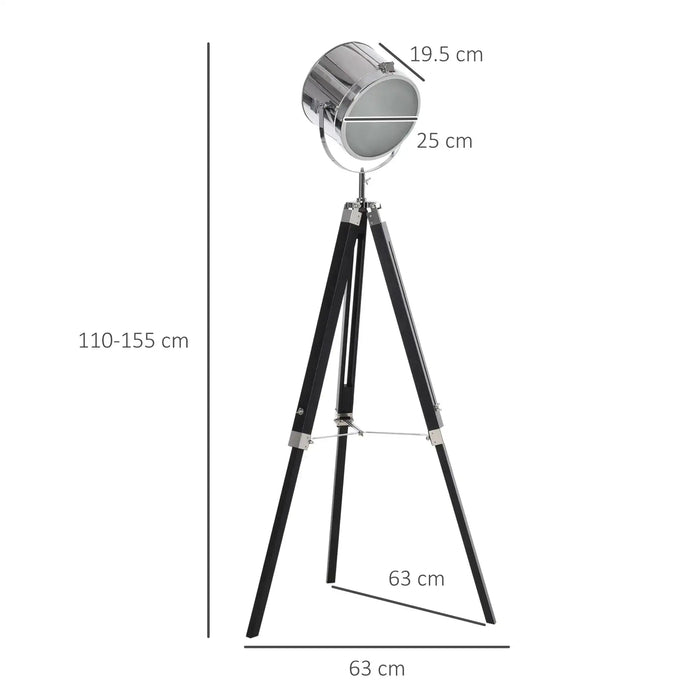 Floor lamp with dimensions labeled on a white background