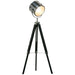 Floor lamp with a tripod base on a white background
