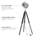 Tripod floor lamp with specifications on a white background