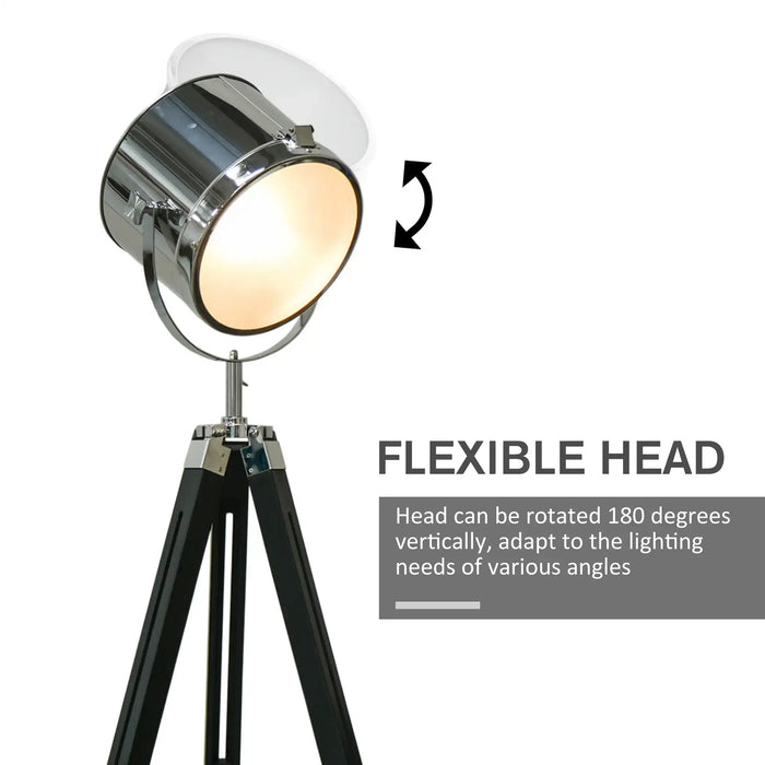 Floor lamp with flexible head on a white background
