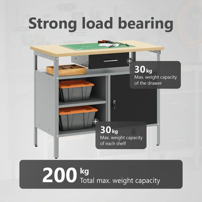 Steel Workbench | Premium Security Workshop Solution - Little and Giant Explorers vidaXL