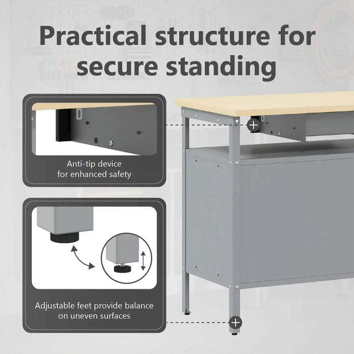 Steel Workbench | Premium Security Workshop Solution - Little and Giant Explorers vidaXL