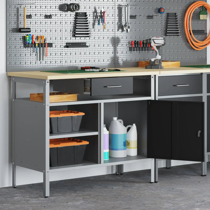 Steel Workbench | Premium Security Workshop Solution - Little and Giant Explorers vidaXL