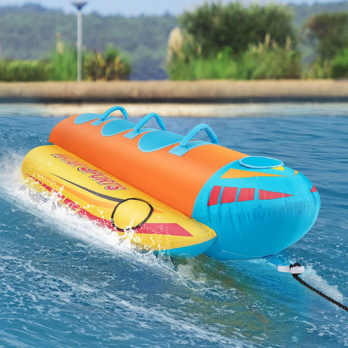 Inflatable Banana Boat - Towable Tube for Boating - Little and Giant Explorers Costway