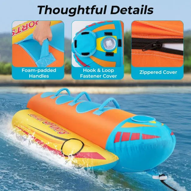 Inflatable Banana Boat - Towable Tube for Boating - Little and Giant Explorers Costway