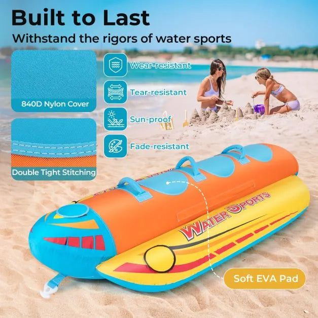 Inflatable Banana Boat - Towable Tube for Boating - Little and Giant Explorers Costway