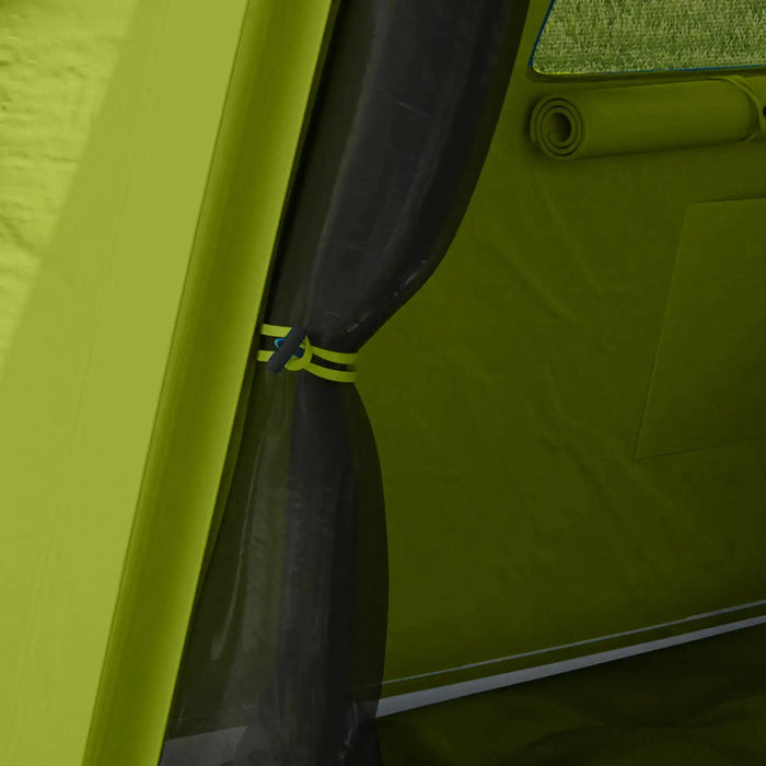 Waterproof Inflatable Camping Tent with Pump in Green (2 persons) - Little and Giant Explorers Outsunny