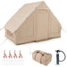 Inflatable Camping Tent for Family Camping in Beige (4-6 persons) - Little and Giant Explorers Costway