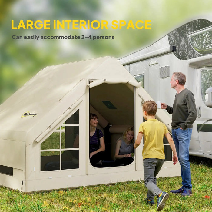 Inflatable Camping Tent with Pump (2 - 4 persons) - Little and Giant Explorers Outsunny