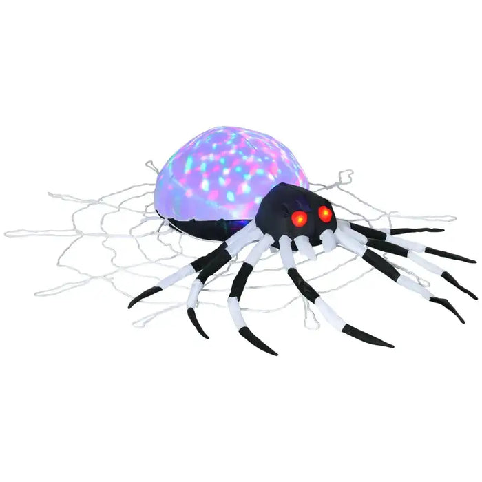 Inflatable Halloween Hanging Spider – LED Lights | Cobweb Design - Weather-Resistant Polyester HOMCOM - Little and Giant Explorers HOMCOM
