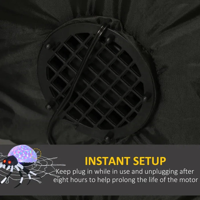 Inflatable Halloween Hanging Spider – LED Lights | Cobweb Design - Weather-Resistant Polyester HOMCOM - Little and Giant Explorers HOMCOM