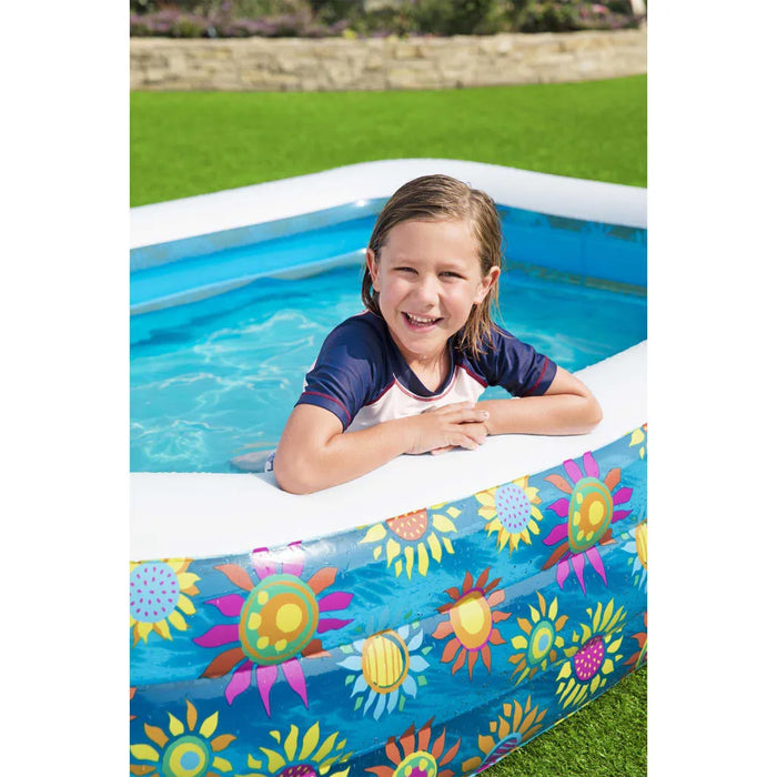 Inflatable Kids Pool Blue (229 x 152 x 56cm) - Little and Giant Explorers Bestway