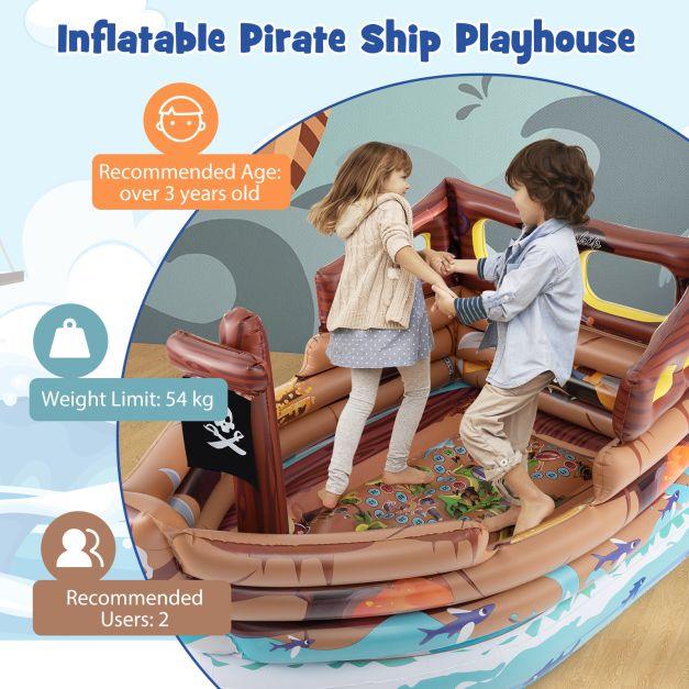 Inflatable - Pirate Ship - Playpen with Built in Motor - Little and Giant Explorers Costway