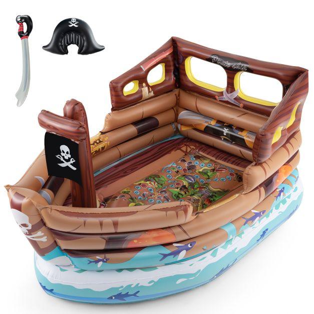 Inflatable - Pirate Ship - Playpen with Built in Motor - Little and Giant Explorers Costway