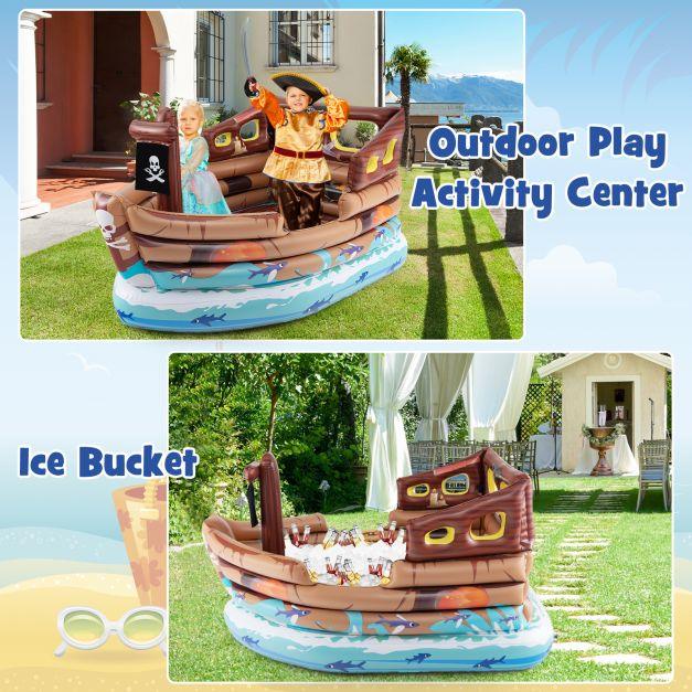 Inflatable - Pirate Ship - Playpen with Built in Motor - Little and Giant Explorers Costway