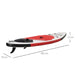 Inflatable Red SUP Board – 305cm | Paddle, Pump, Backpack and Fins Included OUTSUNNY - Little and Giant Explorers Outsunny