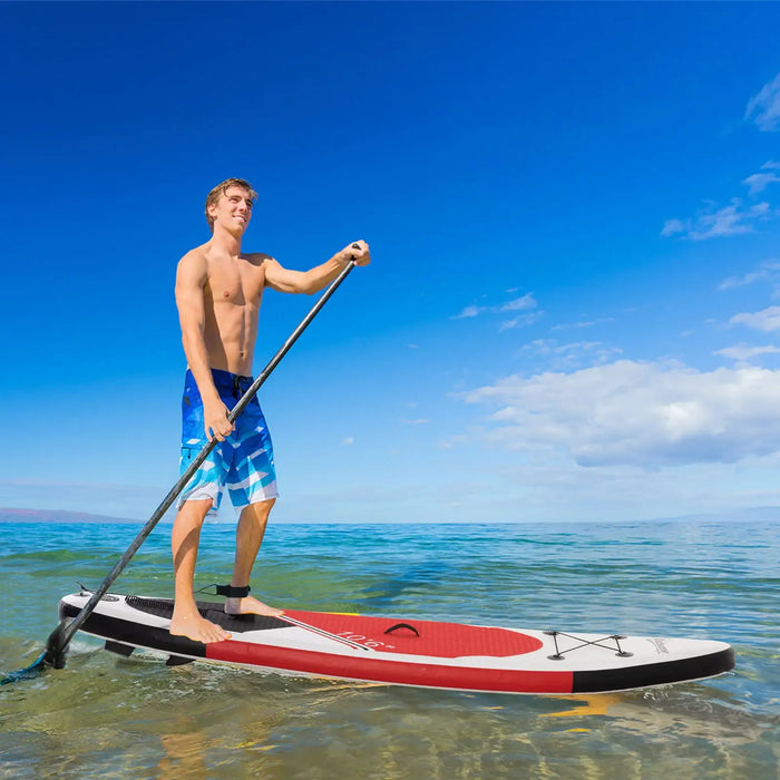 Inflatable Red SUP Board – 305cm | Paddle, Pump, Backpack and Fins Included OUTSUNNY - Little and Giant Explorers Outsunny