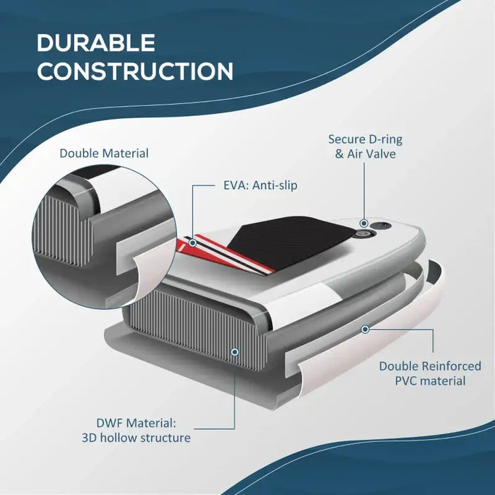 Inflatable Red SUP Board – 305cm | Paddle, Pump, Backpack and Fins Included OUTSUNNY - Little and Giant Explorers Outsunny