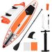 Inflatable Stand Up Paddle Board with Adjustable Paddles and Accessories - Little and Giant Explorers Outsunny