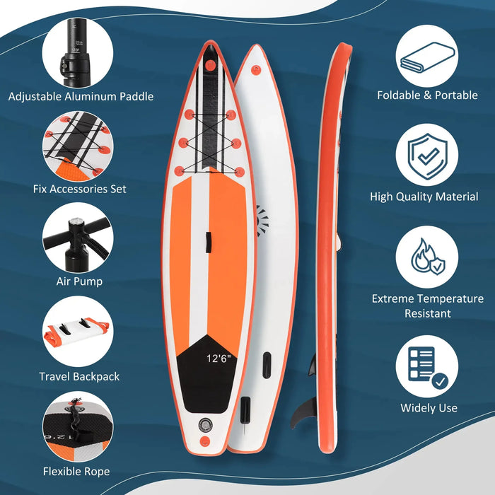 Inflatable Stand Up Paddle Board with Adjustable Paddles and Accessories - Little and Giant Explorers Outsunny