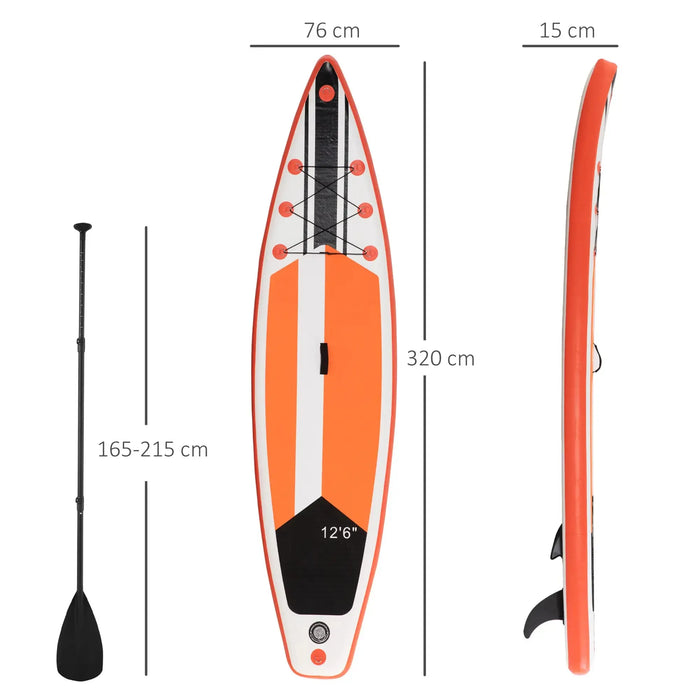 Inflatable Stand Up Paddle Board with Adjustable Paddles and Accessories - Little and Giant Explorers Outsunny