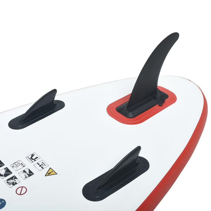 Inflatable Stand Up Paddleboard Set in Red and White - Little and Giant Explorers vidaXL