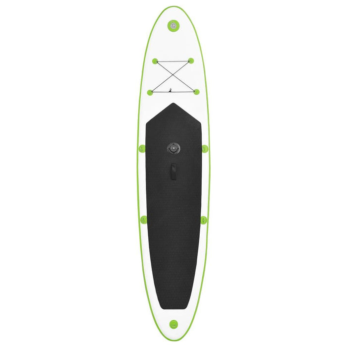 Inflatable Stand Up Paddleboard with Sail Set in Green and White - Little and Giant Explorers vidaXL