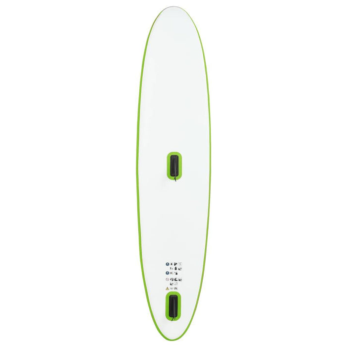 Inflatable Stand Up Paddleboard with Sail Set in Green and White - Little and Giant Explorers vidaXL