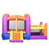 Inflatable water park castle with slide, trampoline, and pool by Outsunny in bright colors