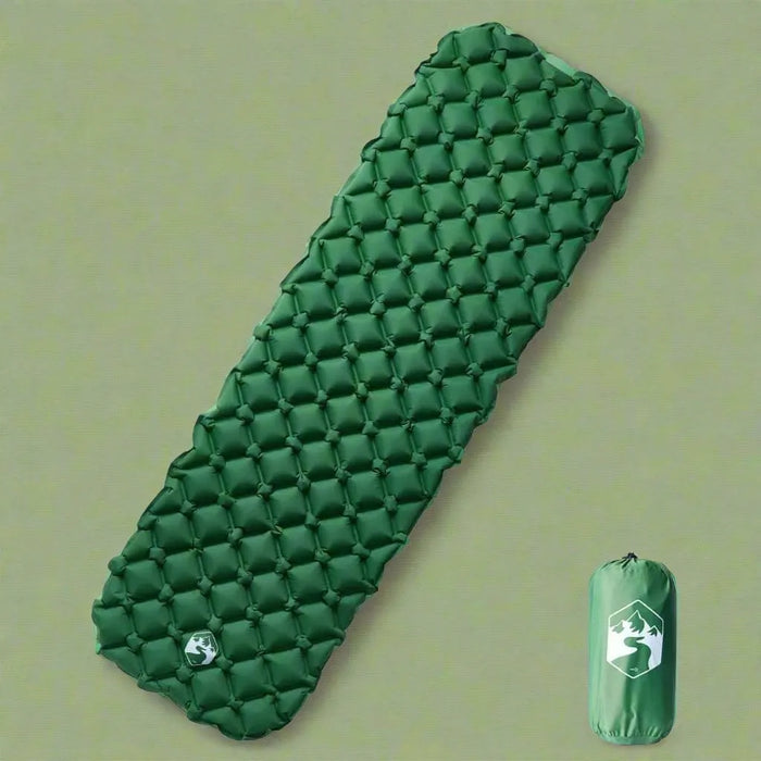 Inflating Camping Mattress in Green (1 person) - Little and Giant Explorers vidaXL