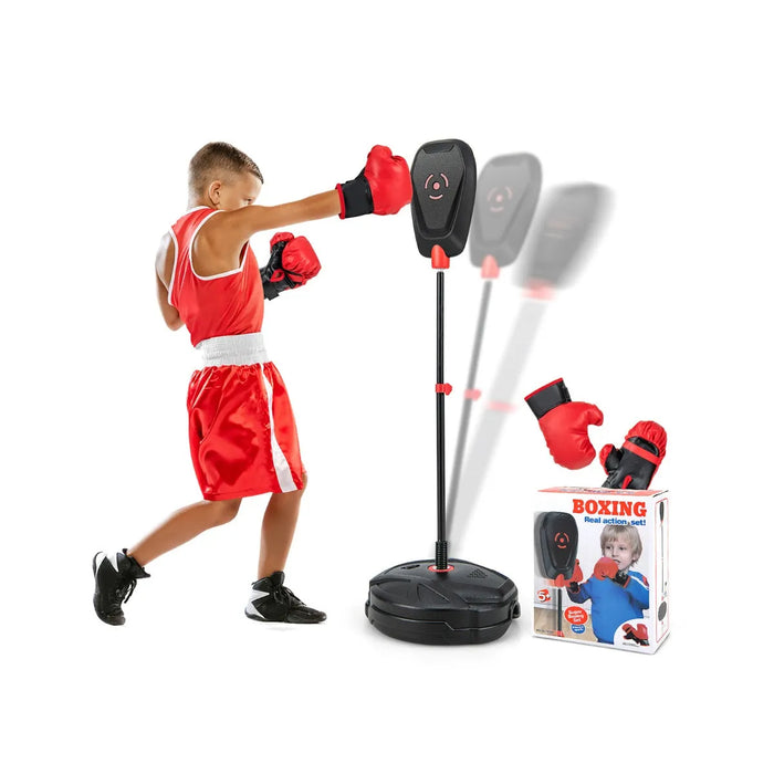 Inflation-Free Boxing set with Punching Bag and Gloves - Little and Giant Explorers Costway