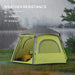 Instant Camping Tent with Vestibule in Yellow (2 - 4 persons) - Little and Giant Explorers Outsunny