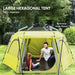 Instant Camping Tent with Vestibule in Yellow (2 - 4 persons) - Little and Giant Explorers Outsunny