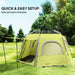 Instant Camping Tent with Vestibule in Yellow (2 - 4 persons) - Little and Giant Explorers Outsunny