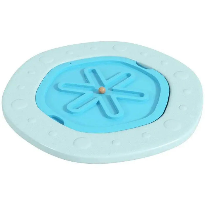 Blue interactive kids balance board ball game wobble toy with star-shaped maze