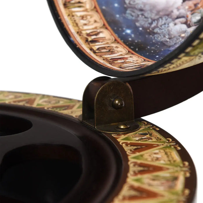 Italian-Style Globe Wine Rack – Antique Wooden Bar Cabinet | Hand-Painted Map Design COSTWAY - Little and Giant Explorers Costway