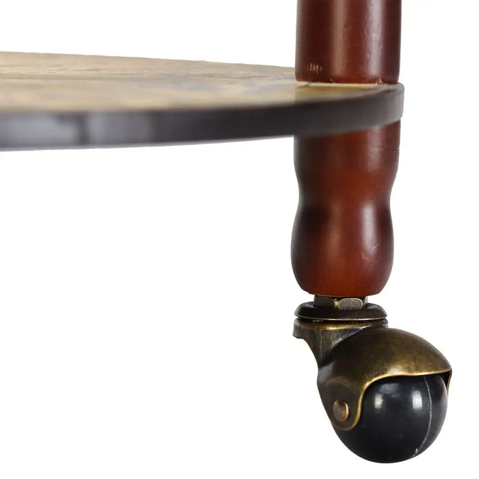 Italian-Style Globe Wine Rack – Antique Wooden Bar Cabinet | Hand-Painted Map Design COSTWAY - Little and Giant Explorers Costway